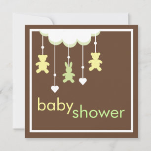 Invitation Baby shower mobile doux et neutre