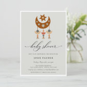 Invitation Baby shower mobile Earthouse Bohemian Moon (Debout devant)