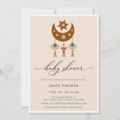Invitation Baby shower mobile Earthouse Bohemian Moon (Devant)