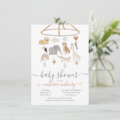 Invitation Baby shower mobile Jungle Animaux (Debout devant)