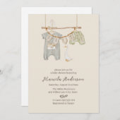 Invitation Baby shower mobile Neutre Genre Boho Inv (Devant / Derrière)