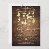 Invitation Baby shower mobile Rustic Gold Christmas (Devant)