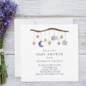 Invitation Baby shower mobile rustique Sky Night