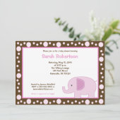 Invitation Baby shower Mod Elephant Jungle Dot 5x7 (Debout devant)