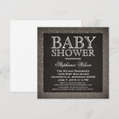 Invitation Baby shower Mod Swirls, Beige (Devant / Derrière)