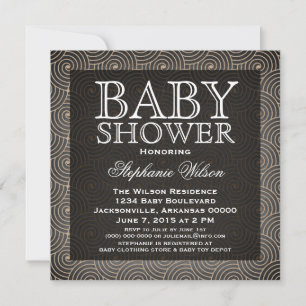 Invitation Baby shower Mod Swirls, Beige