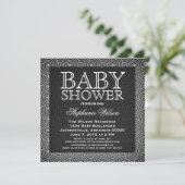 Invitation Baby shower Mod Swirls, ivoire (Debout devant)