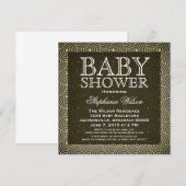 Invitation Baby shower Mod Swirls, Jaune (Devant / Derrière)