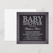 Invitation Baby shower Mod Swirls, Lilac (Devant / Derrière)