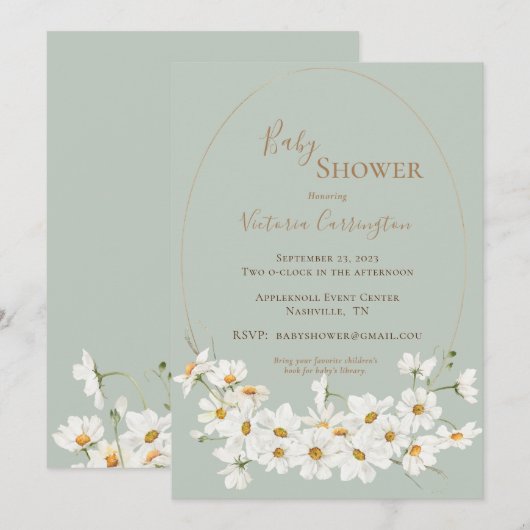 Invitation Baby shower modèle (Devant / Derrière)