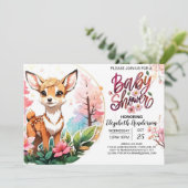 Invitation Baby shower Modèle personnalisé de Cerfs mignons (Debout devant)