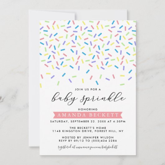 Invitation Baby shower Moder Sprinkl (Devant)