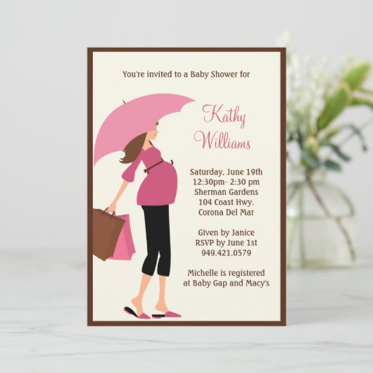 Invitation Baby shower moderne (Debout devant)