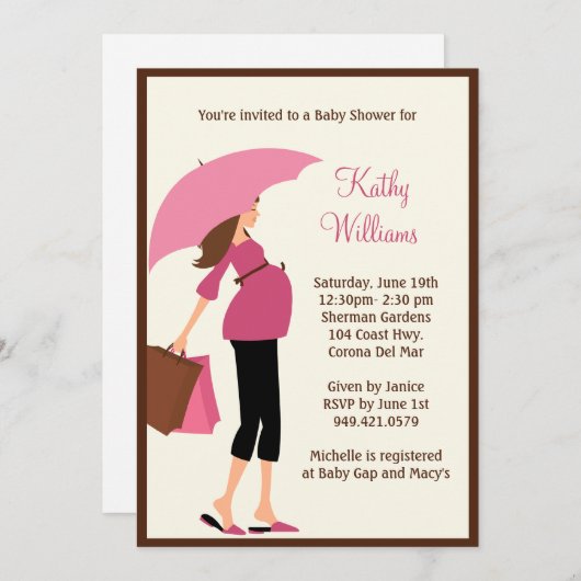 Invitation Baby shower moderne (Devant / Derrière)