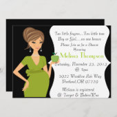 Invitation Baby shower moderne (Devant / Derrière)