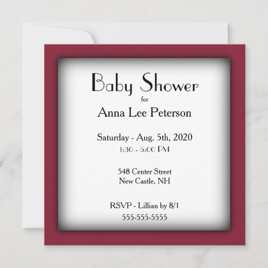 Invitation Baby shower moderne (Devant)