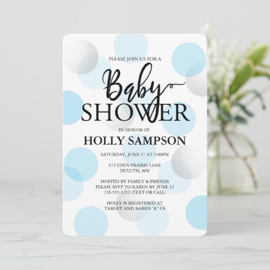 Invitation Baby shower moderne (Debout devant)
