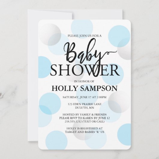 Invitation Baby shower moderne (Devant)