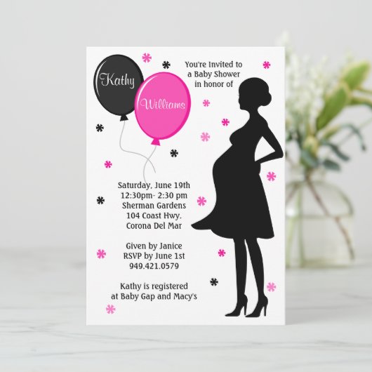 Invitation Baby shower moderne (Debout devant)