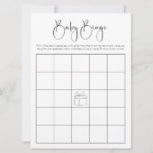 Invitation Baby shower moderne à deux faces Jeu de Bingo (Dos)