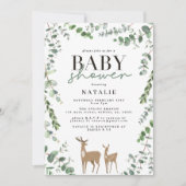 Invitation Baby shower moderne à l'eucalyptus (Devant)
