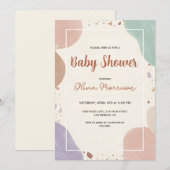 Invitation Baby Shower Moderne Abstrait (Devant / Derrière)