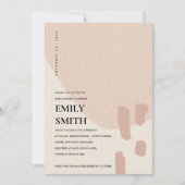 INVITATION BABY SHOWER MODERNE ABSTRAIT DOUX BLUSH (Devant)