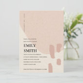INVITATION BABY SHOWER MODERNE ABSTRAIT DOUX BLUSH (Debout devant)