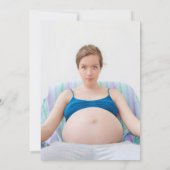 Invitation Baby shower moderne amusant photo bébé bleu (Dos)