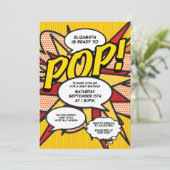 Invitation Baby shower moderne amusant prêt à pop photo (Debout devant)