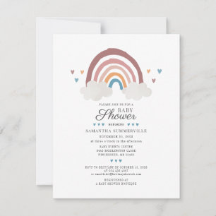 Invitation Baby-Shower Moderne Arc-en-Ciel Bohème Chic