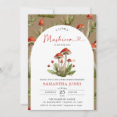 Invitation Baby shower moderne Arch Little Mushroom (Devant)