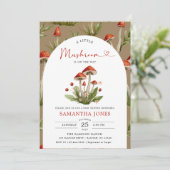 Invitation Baby shower moderne Arch Little Mushroom (Debout devant)