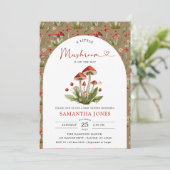 Invitation Baby shower moderne Arch Little Mushroom (Debout devant)