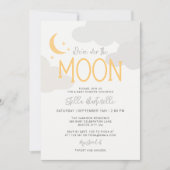 Invitation Baby Shower Moderne Au-Dessus De La Lune (Devant)