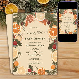 Invitation Baby Shower Moderne aux Agrumes Séchés