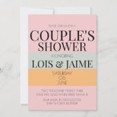 Invitation Baby shower moderne bloc Pink Mint Bright Couples (Devant)