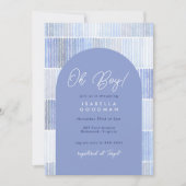Invitation Baby shower moderne Blue Abstrait Arch Boy (Devant)