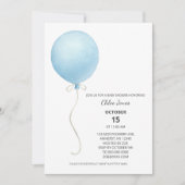Invitation Baby shower moderne Blue Balloon Boy (Devant)