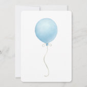 Invitation Baby shower moderne Blue Balloon Boy (Dos)