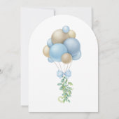 Invitation Baby shower moderne Blue Balloons (Dos)