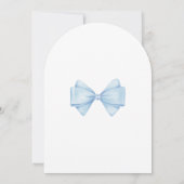 Invitation Baby shower moderne Blue Bow Boy (Dos)