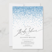Invitation Baby shower moderne Blue Parties scintillant Boys (Devant)