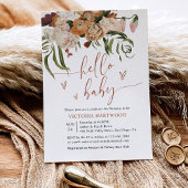 Invitation Baby shower moderne Boho Fall Florals