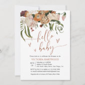 Invitation Baby shower moderne Boho Fall Florals (Devant)