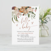 Invitation Baby shower moderne Boho Fall Florals (Debout devant)