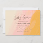 Invitation Baby shower moderne Boho rose jaune mignon Script (Devant)