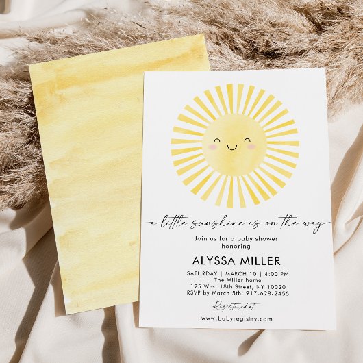 Invitation Baby shower moderne Boho Sunshine