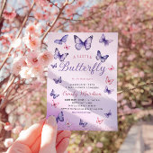 Invitation Baby shower moderne Boho Watercolor Butterfly Girl