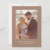 Invitation Baby shower moderne brun brun élégant photo (Dos)